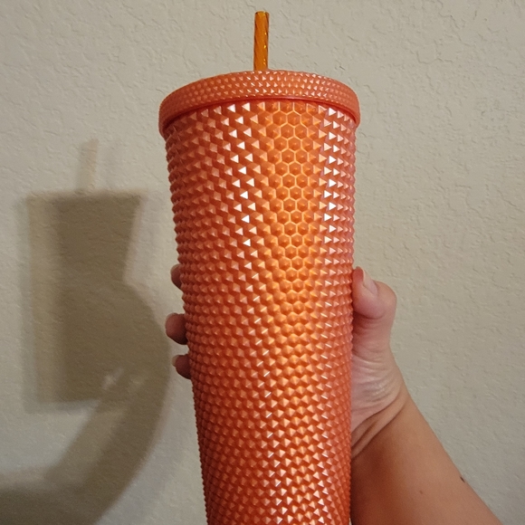 Studded Pearl Orange Starbucks tumbler - Picture 4 of 4